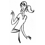 Dibujo para colorear Dibujo De Mujer Delgada Con Aretes Grandes Para Pintar Y Colorear