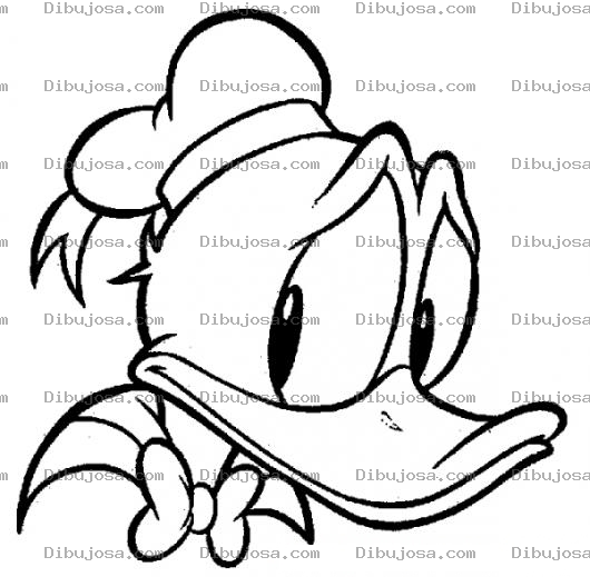 Dibujo para colorear La cara del pato donal