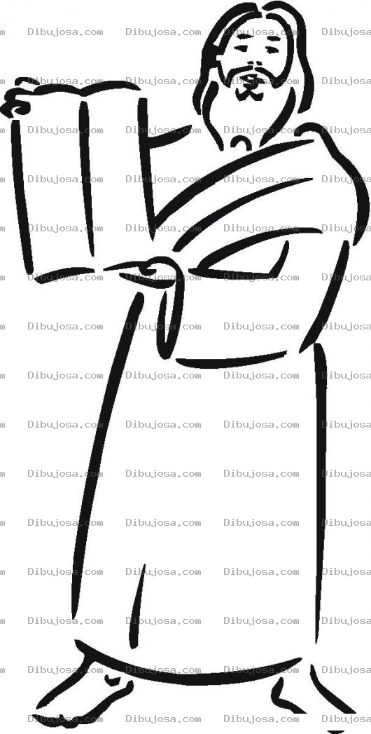 Dibujo para colorear Moises Con Los 10 Mandamientos Para Pintar Y Colorear