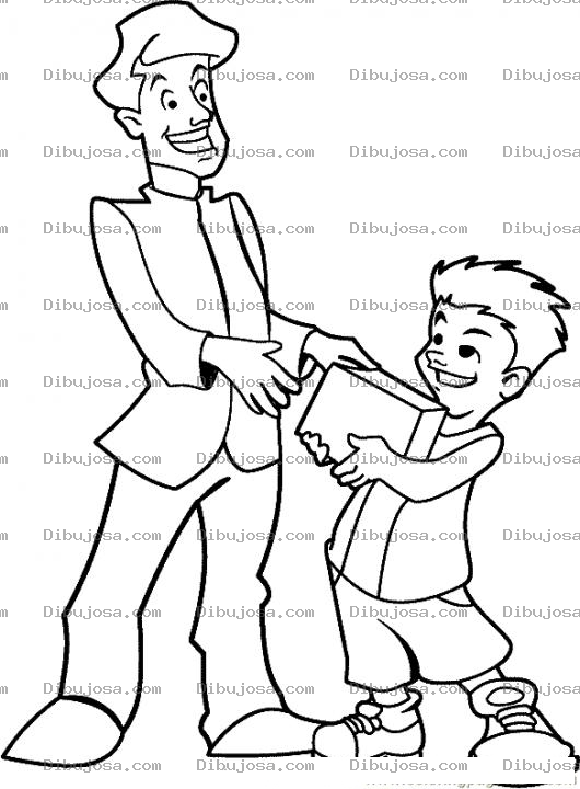 Dibujo para colorear Regalo Del Dia Del Padre Para Pintar Y Colorear