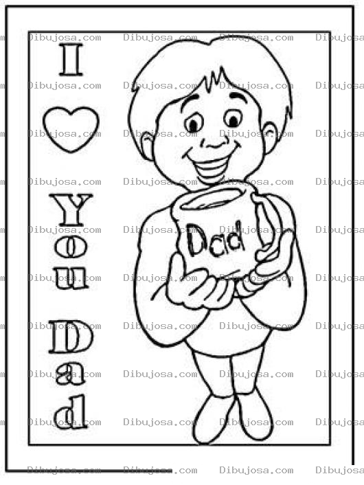 Dibujo para colorear Tarjeta Dia Del Padre Para Imprimir Pintar Y Colorear
