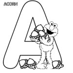 Letra A para colorear con Elmo