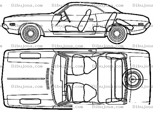 Dibujo para colorear Dibujo De Carrito Viejo Deportivo Dodge Challenger De 1972 Para Pintar Y Colorear