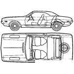 Dibujo para colorear Dibujo De Carrito Viejo Deportivo Dodge Challenger De 1972 Para Pintar Y Colorear