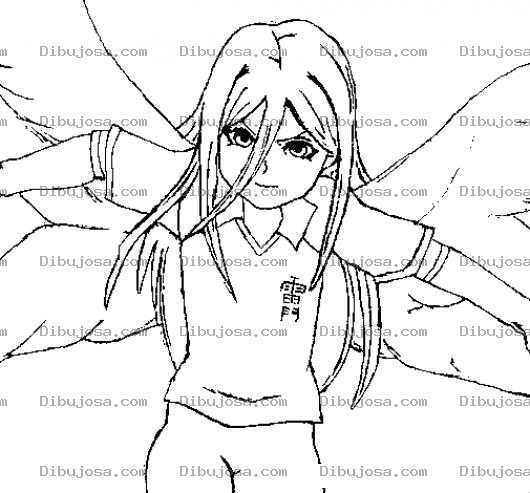 Dibujo para colorear Dibujio De Chica Con Alas De Angel Para Pintar Y Colorear