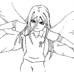 Dibujo para colorear Dibujio De Chica Con Alas De Angel Para Pintar Y Colorear