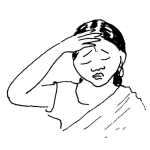 Dibujo para colorear Dibujo De Mujer Indigena Con Dolor De Cabeza Para Pintar Y Colorear