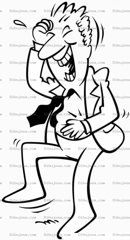 Dibujo para colorear Dibujo De Carcajada Para Pintar Y Colorear A Un Hombre Muriendose De La Risa