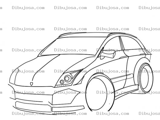Dibujo para colorear Prototipo De Carro Deportivo Para Pintar Y Colorear