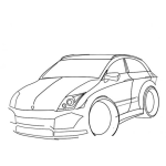 Dibujo para colorear Prototipo De Carro Deportivo Para Pintar Y Colorear