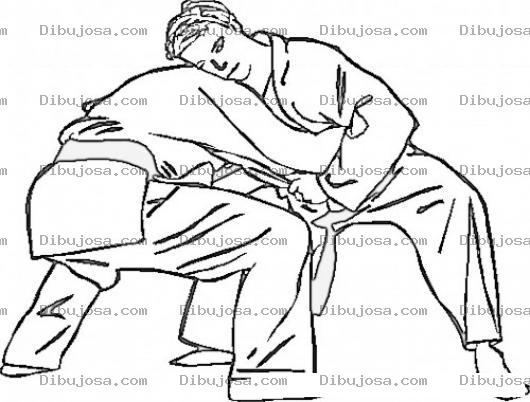 Dibujo para colorear Peleadores De Judo Para Pintar Y Colorear