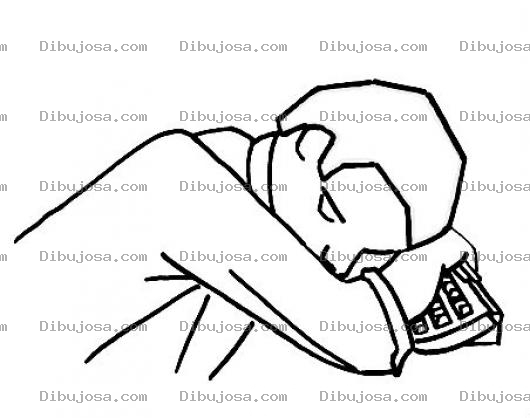 Dibujo para colorear Dibujo De Empleado Durmiendo En El Trabajo Para Pintar Y Colorear