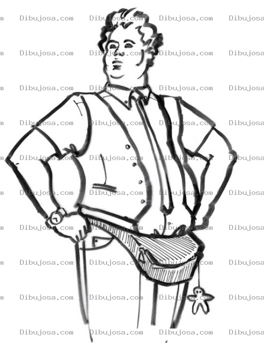 Dibujo para colorear Dibujo De Hombre Con Mariconera Para Pintar Y Colorear