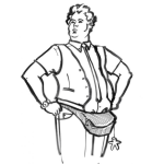 Dibujo para colorear Dibujo De Hombre Con Mariconera Para Pintar Y Colorear