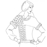 Dibujo para colorear Dibujo De Mujer Modelando Un Sueter De Mangas Cortas Para Pintar Y Colorear