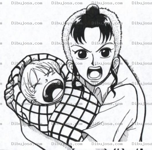 Dibujo para colorear Dibujo De Mama Enojada Con Bebe En Brazos Para Pintar Y Colorear