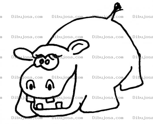 Dibujo para colorear Hipopotamita Dibujo De Hipopotama Para Pintar Y Colorear