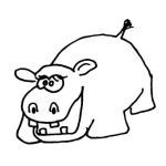 Dibujo para colorear Hipopotamita Dibujo De Hipopotama Para Pintar Y Colorear