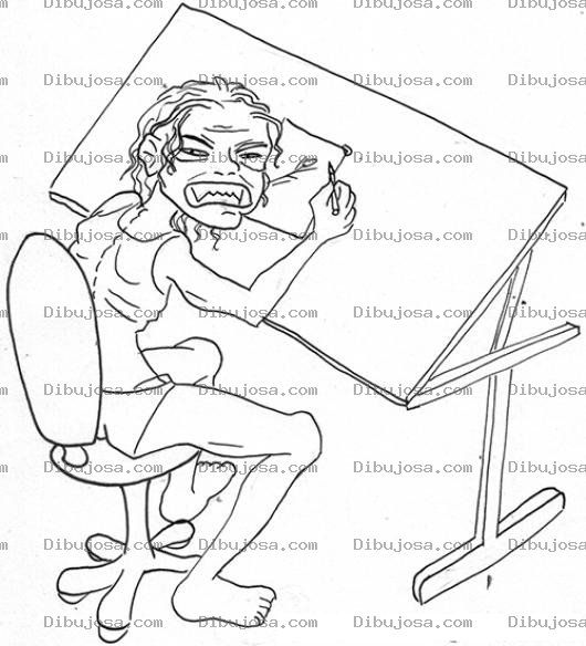 Dibujo para colorear Arquitecto Desvelado Dibujo De Estudiante De Arquitectura Dibujando En Su Casa En Ropa Interior Para Pintar Y Colorear