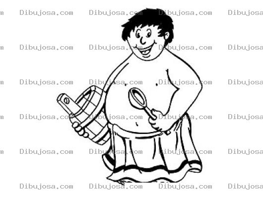Dibujo para colorear Gordo Con Falda Dibujo De Gordito Vestido Con Falda De Mujer Para Pintar Y Colorear