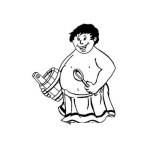 Dibujo para colorear Gordo Con Falda Dibujo De Gordito Vestido Con Falda De Mujer Para Pintar Y Colorear