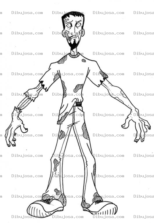 Dibujo para colorear Muerto Vivo Dibujo D Eun Muerto Caminando Para Pintar Y Colorear