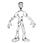Dibujo para colorear Muerto Vivo Dibujo D Eun Muerto Caminando Para Pintar Y Colorear