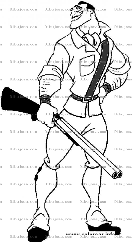 Dibujo para colorear Dibujo Del Cazador De Tarzan Para Pintar Y Colorear