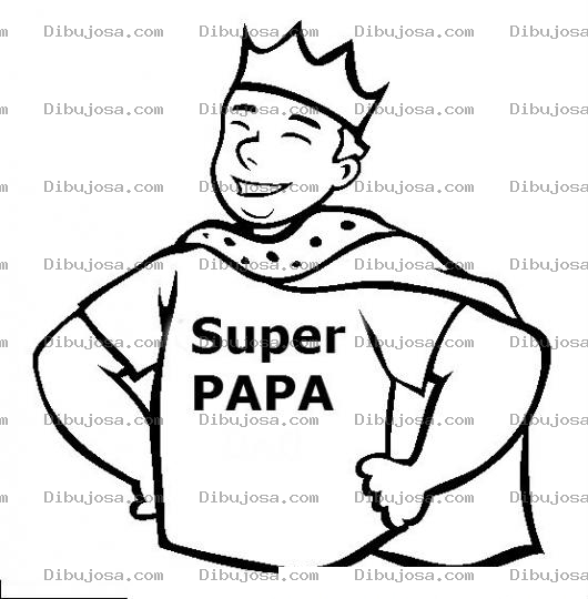 Dibujo para colorear Superpapa Dibujo Del Super Papa Con Corono Y Capa Para Pintar Y Colorear Una Trajeta Para Papa Como Rey Y Super Heroe