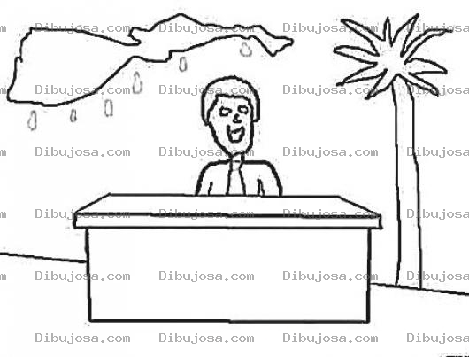 Dibujo para colorear Dibujo De Empleado Trabajando Bajo La Lluvia Para Pintar Y Colorear