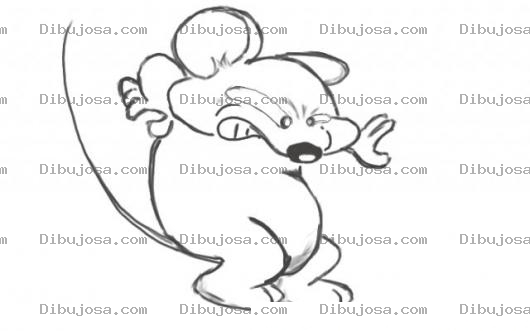 Dibujo para colorear Raton Enojado Para Pintar Y Colorear