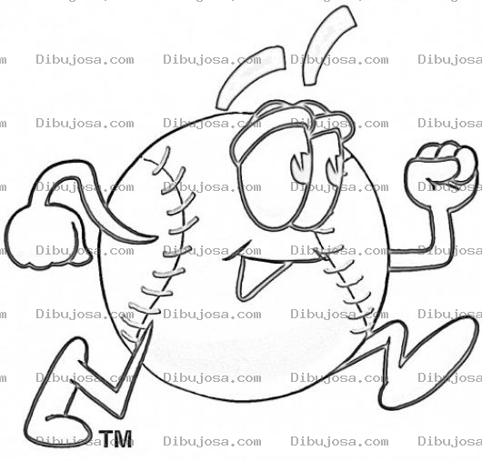 Dibujo para colorear Dibujo De Una Pelota De Beisbol Corriendo Para Pintar Y Colorear