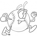 Dibujo para colorear Dibujo De Una Pelota De Beisbol Corriendo Para Pintar Y Colorear