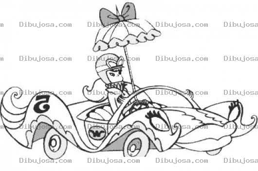 Dibujo para colorear Corredora Penelope Dibujo De Penelope Con Su Carro Rosado Descapotable Para Pintar Y Colorear