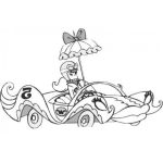 Dibujo para colorear Corredora Penelope Dibujo De Penelope Con Su Carro Rosado Descapotable Para Pintar Y Colorear