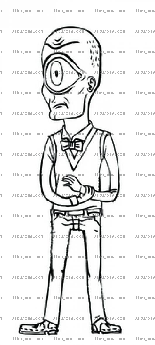 Dibujo para colorear Dibujo De Ciclope Para Pintar Y Colorear Hombre Con Un Solo Ojo