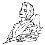 Dibujo para colorear Esperando Una Llamada Dibujo De Mujer Sentada Frente Al Telefono Para Pintar Y Colorear