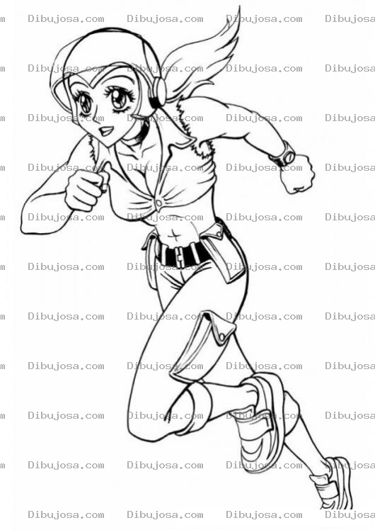 Dibujo para colorear Dibujo De Chica Correindo Con Casco Para Pintar Y Colorear