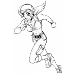 Dibujo para colorear Dibujo De Chica Correindo Con Casco Para Pintar Y Colorear