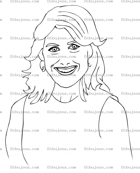 Dibujo para colorear Rubia De Ojos Claros Para Pintar Y Colorear