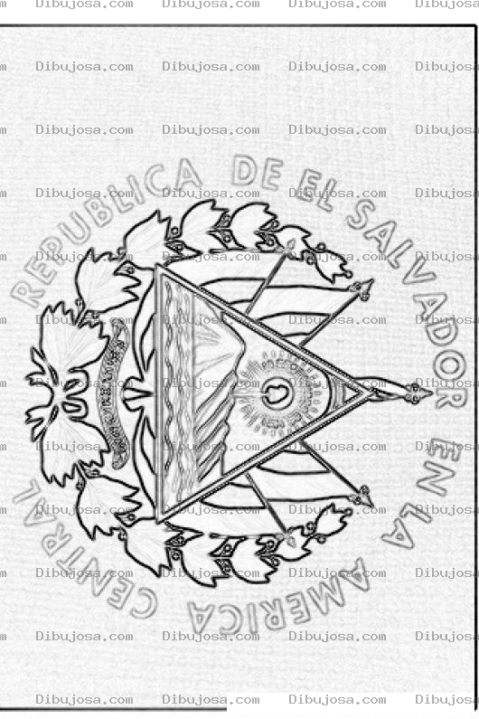 Dibujo para colorear Colorear Escudo De El Salvador
