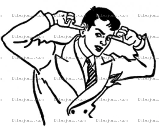 Dibujo para colorear No Te Escucho Dibujo De Hombre Formal Tapandose Los Oidos Para Pintar Y Colorear