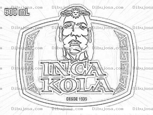 Dibujo para colorear Dibujo De Inca Kola La Bebida Oficial De Peru Para Pintar Y Colorear La Bebida Creada En 1935 Por Jose Robinson Lindley