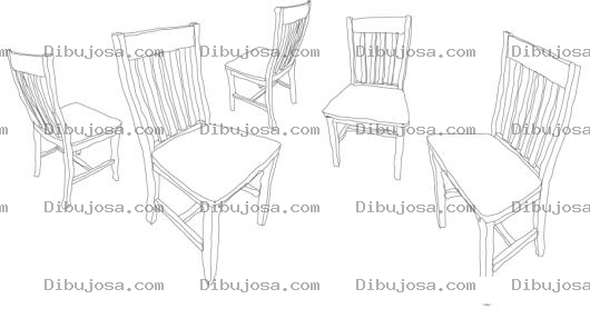 Dibujo para colorear Sillas Desordenadas Para Pintar Y Colorear 5 Sillas Sin Mesa