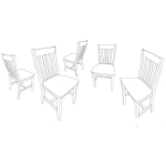 Dibujo para colorear Sillas Desordenadas Para Pintar Y Colorear 5 Sillas Sin Mesa