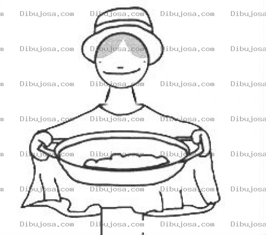 Dibujo para colorear Chef Peruano Dibujo D Eun Cocinero De Peru Con Un Sarten Para Pintar Y Colorear