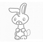 Dibujo para colorear Dibujo De Conejito Con Oreja Caida Para Pintar Y Colorear