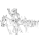 Dibujo para colorear Dibujo De General En Batalla En Caballo Blanco Para Pintar Y Colorear