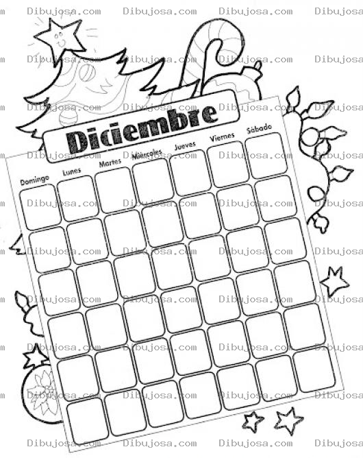 Dibujo para colorear Calendario De Diciembre Para Pintar Y Colorear