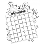 Dibujo para colorear Calendario De Diciembre Para Pintar Y Colorear